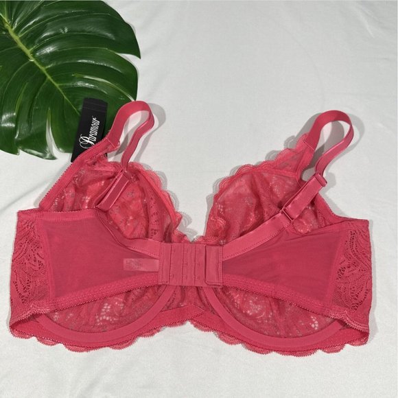 NWT Paramour [ 40H ] Peridot Unlined‎ Lace Bra in Honeysuckle Pink - Picture 9 of 14